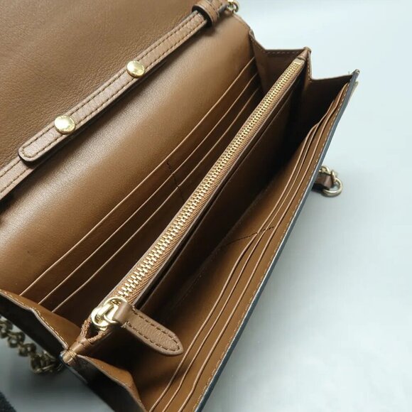 Burberry Brown Leather&Cloth Shoulder Bag 615-123024 - Picture 9 of 12